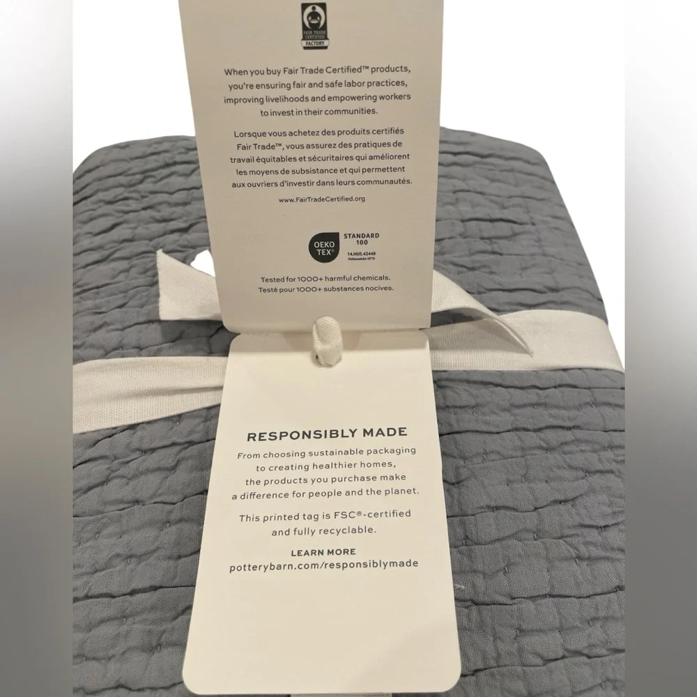 Pottery Barn Ultimate Summer Essential Quilted Sham Chambray Euro